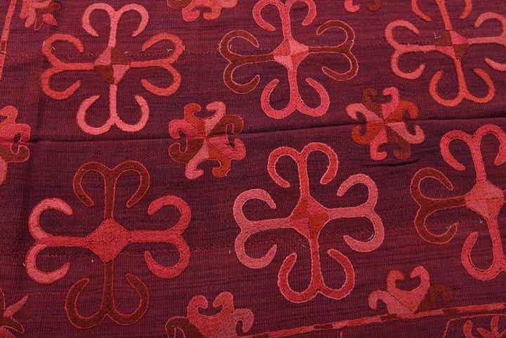 125cm x 175cm Handgeweven Kilim Suzani Wol Vloerkleed