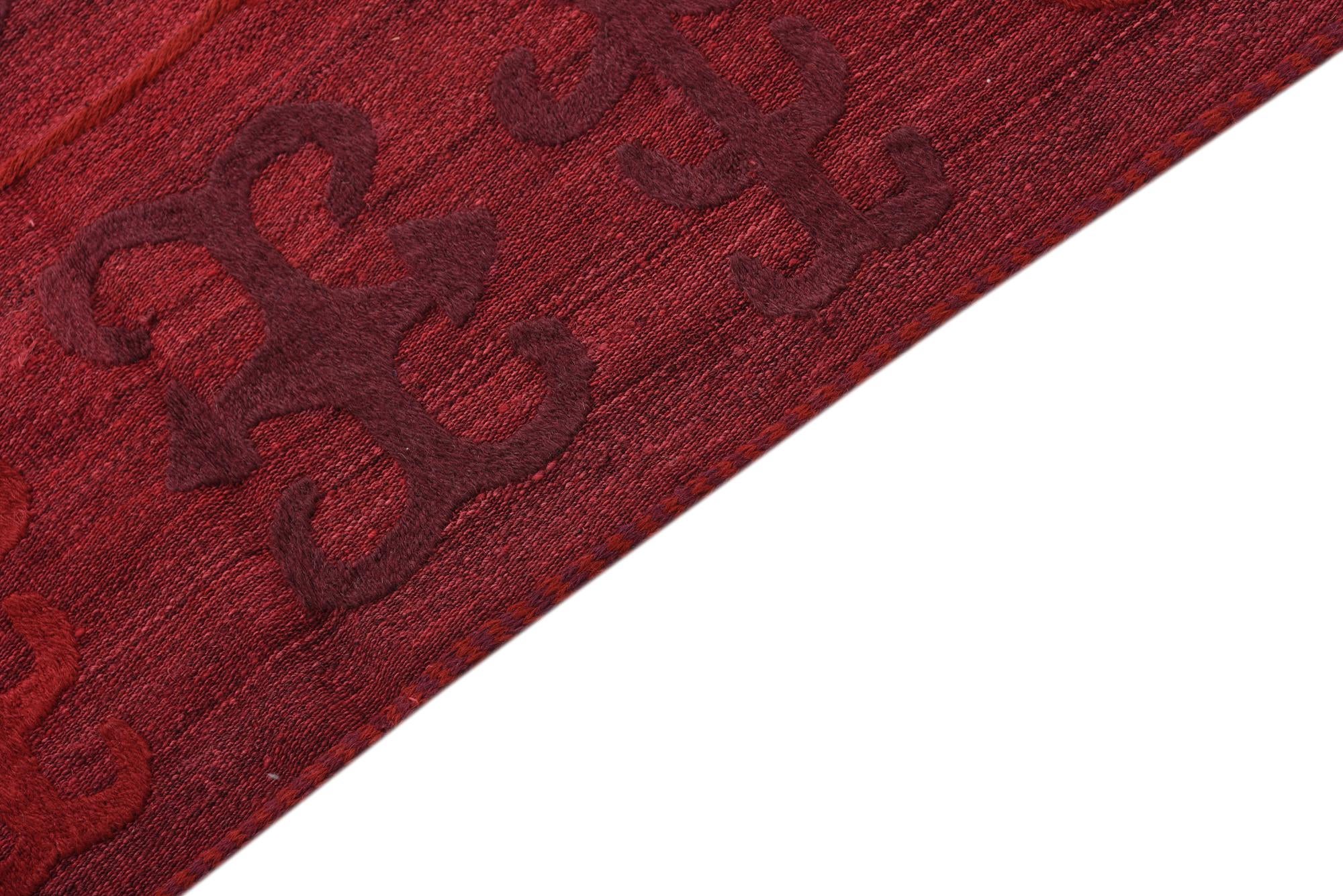 6' 2 x 9' 2 Hand Woven Kilim Suzani Wool Rug