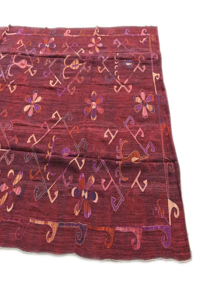 Detail image of 5' 8 x 7' 2  Hand Woven Kilim Suzani Wool Rug