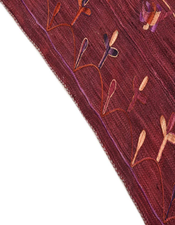 Detail image of 5' 10 x 7'  Hand Woven Kilim Suzani Wool Rug