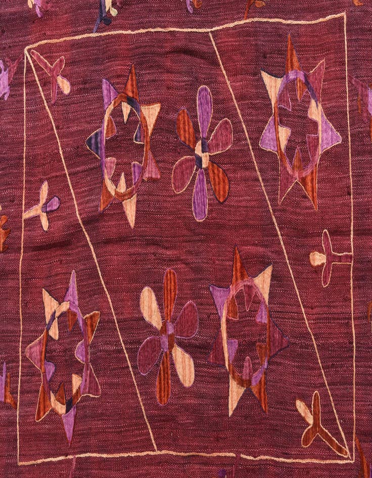 Detail image of 5' 10 x 7'  Hand Woven Kilim Suzani Wool Rug