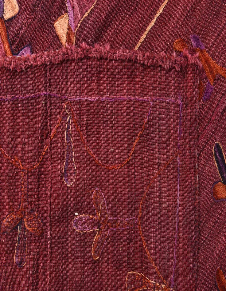 Detail image of 5' 10 x 7'  Hand Woven Kilim Suzani Wool Rug