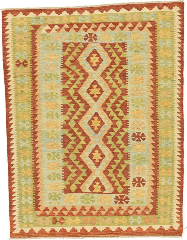 Detail image of 3' 6 x 6' 3 Hand Woven Kilim Waziri Wool Rug