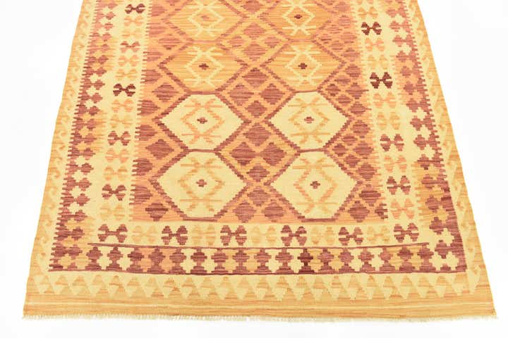 4' 9 x 6' 9 Hand Woven Kilim Waziri Wool Rug