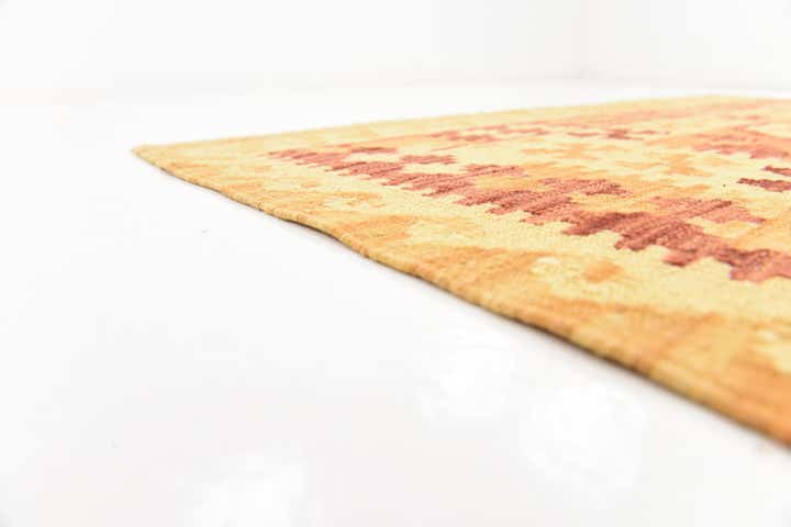 4' 9 x 6' 9 Hand Woven Kilim Waziri Wool Rug