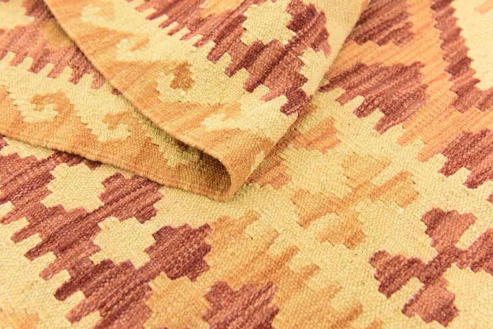 4' 9 x 6' 9 Hand Woven Kilim Waziri Wool Rug