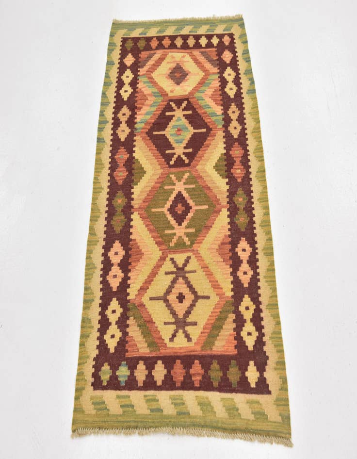 Detail image of 2' 7 x 4' 3  Hand Woven Kilim Waziri Wool Rug