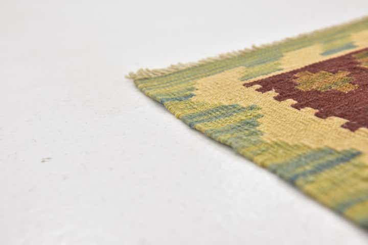 2' 7 x 4' 3 Hand Woven Kilim Waziri Wool Rug