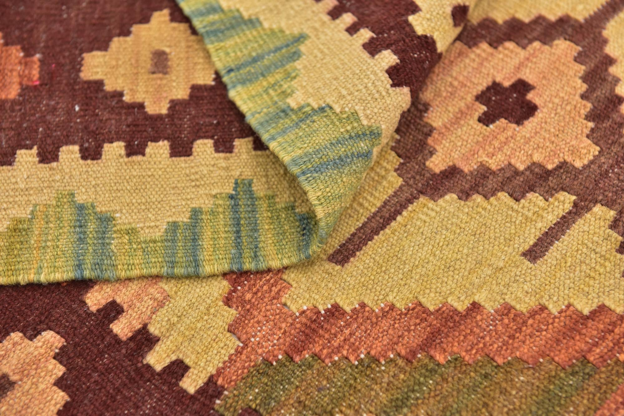 2' 7 x 4' 3 Hand Woven Kilim Waziri Wool Rug