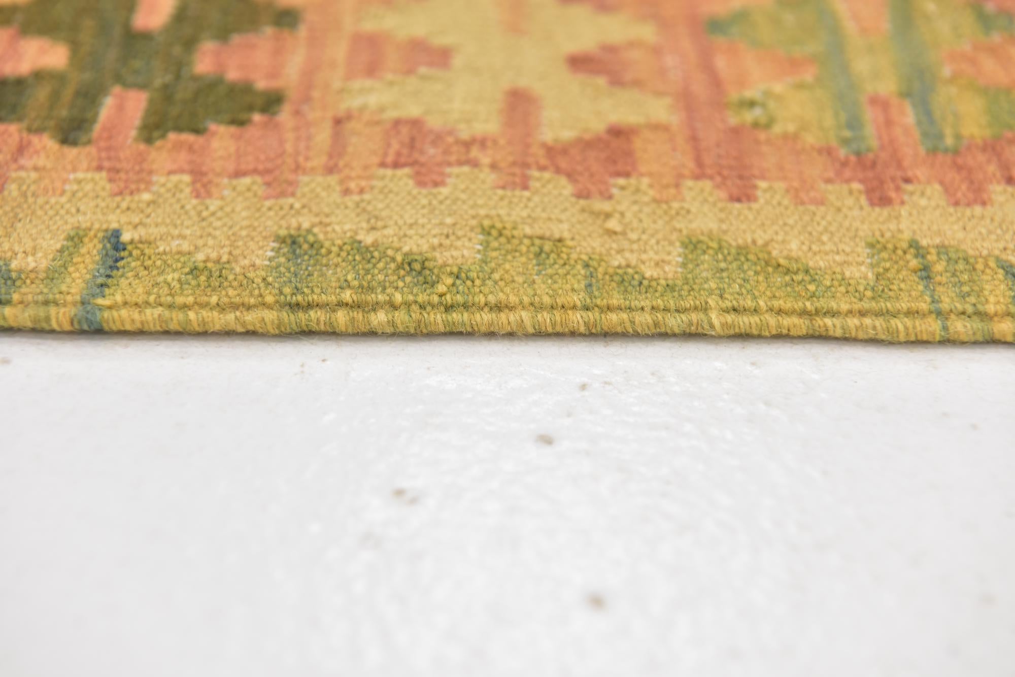 2' 10 x 5' Hand Woven Kilim Waziri Wool Rug