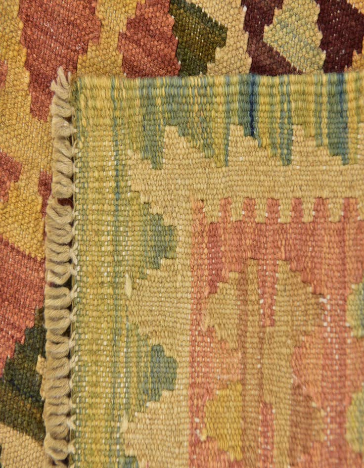 Detail image of 2' 10 x 5'  Hand Woven Kilim Waziri Wool Rug