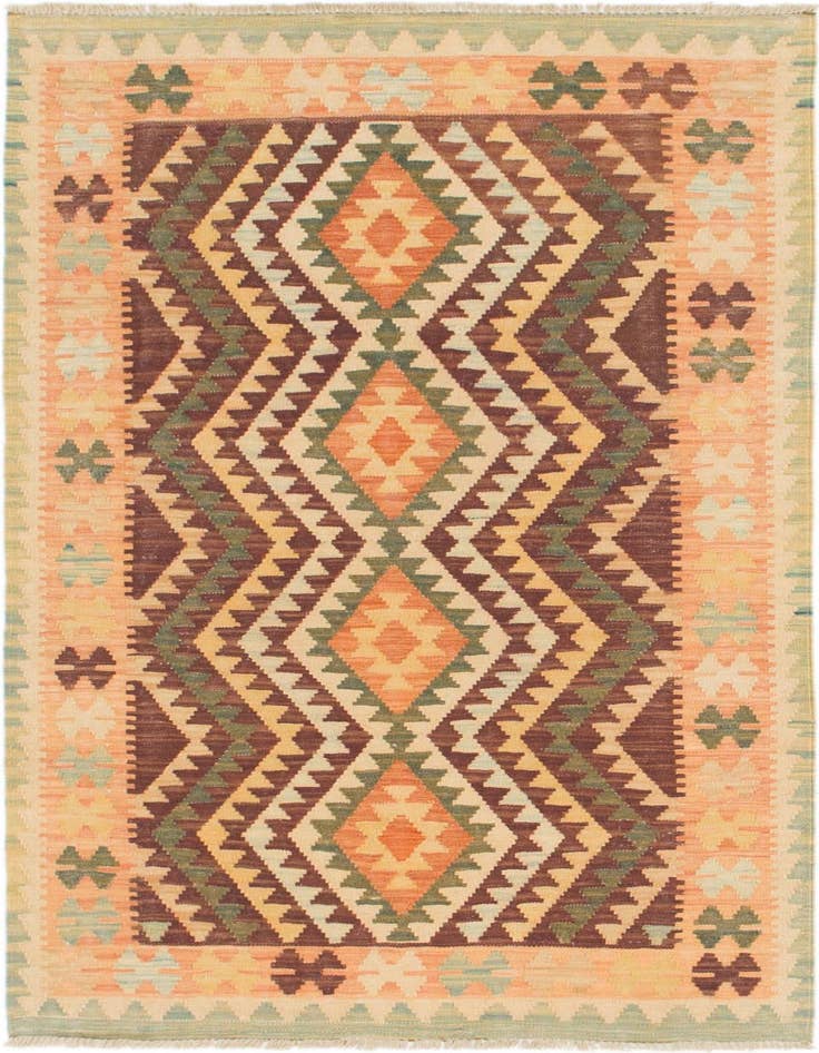 Detail image of 2' 10 x 5' Hand Woven Kilim Waziri Wool Rug