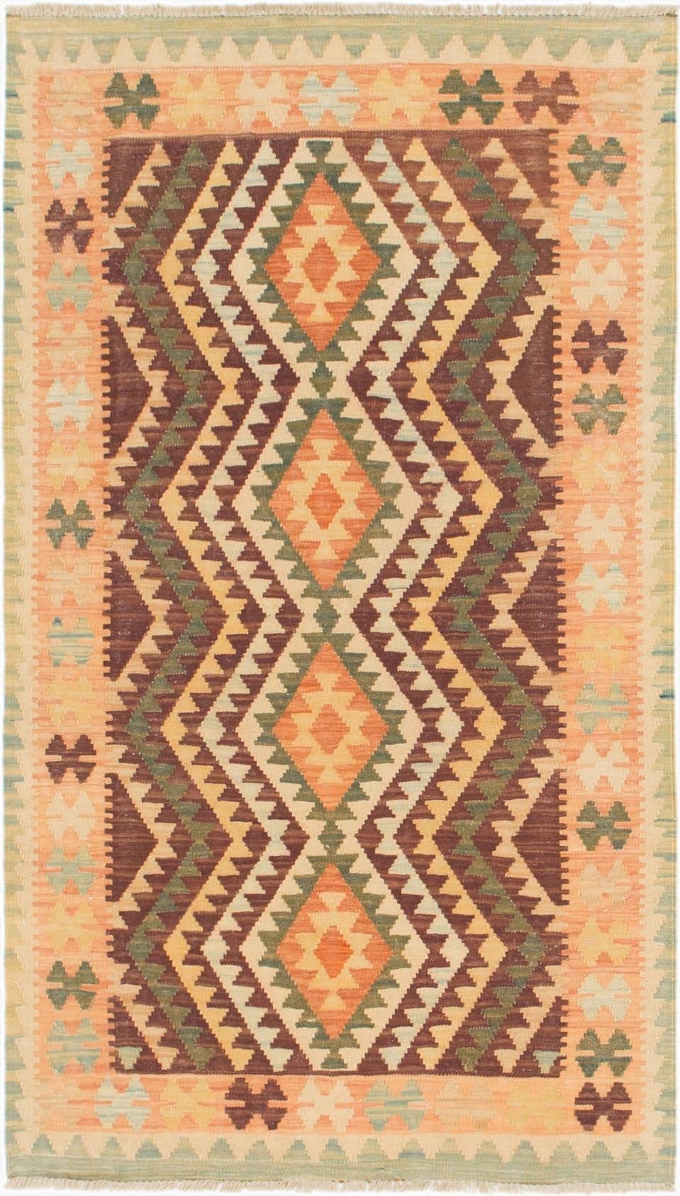 2' 10 x 5'  Hand Woven Kilim Waziri Wool Rug
