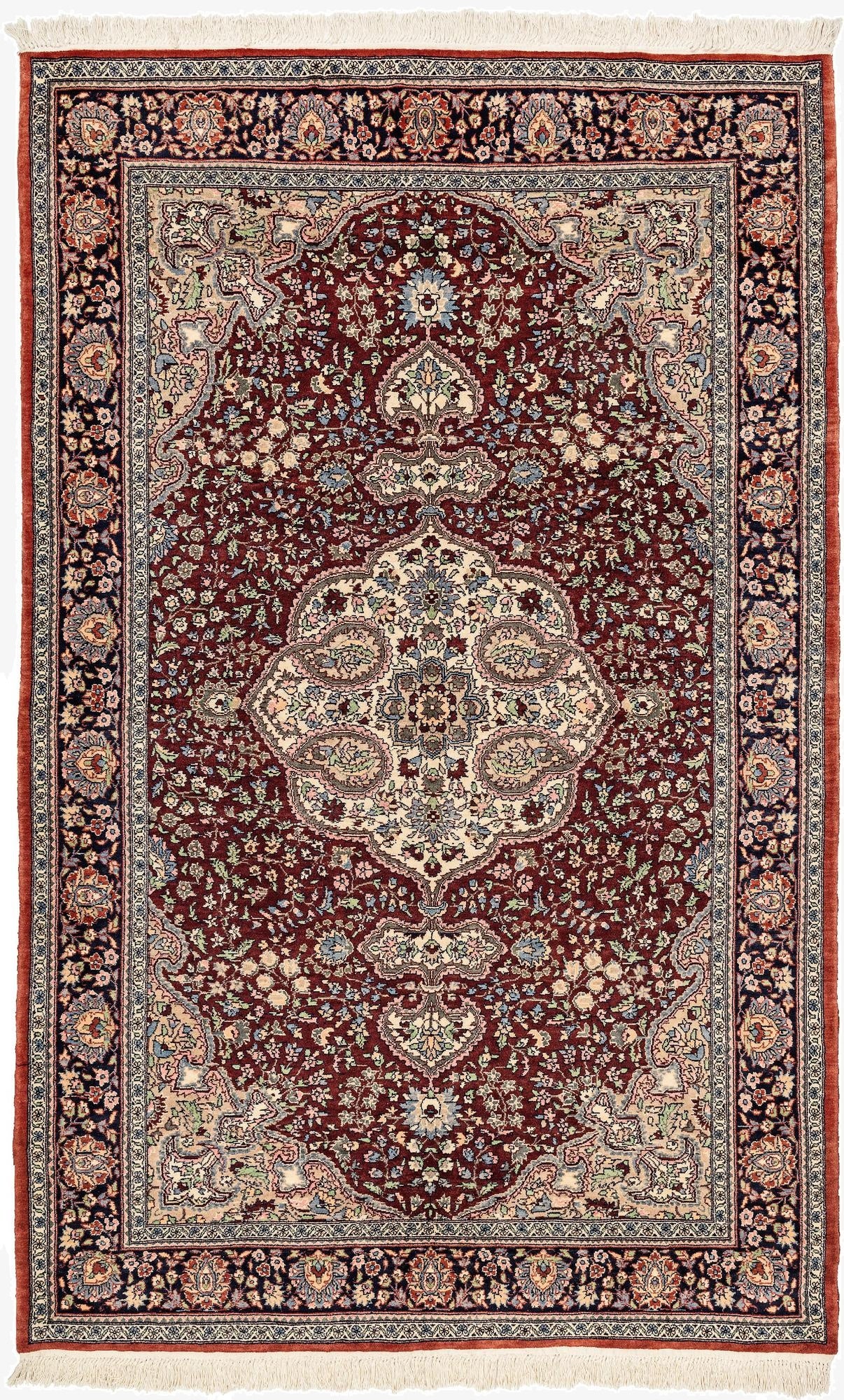 4' 6 x 7' 2  Hand Knotted Lahour Oriental Wool Rug