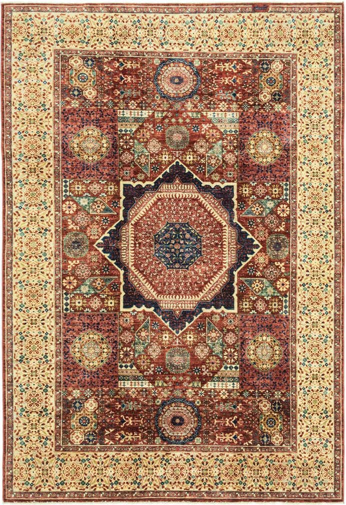 205cm x 290cm Noué main Mamluk Ziegler Tapis Oriental