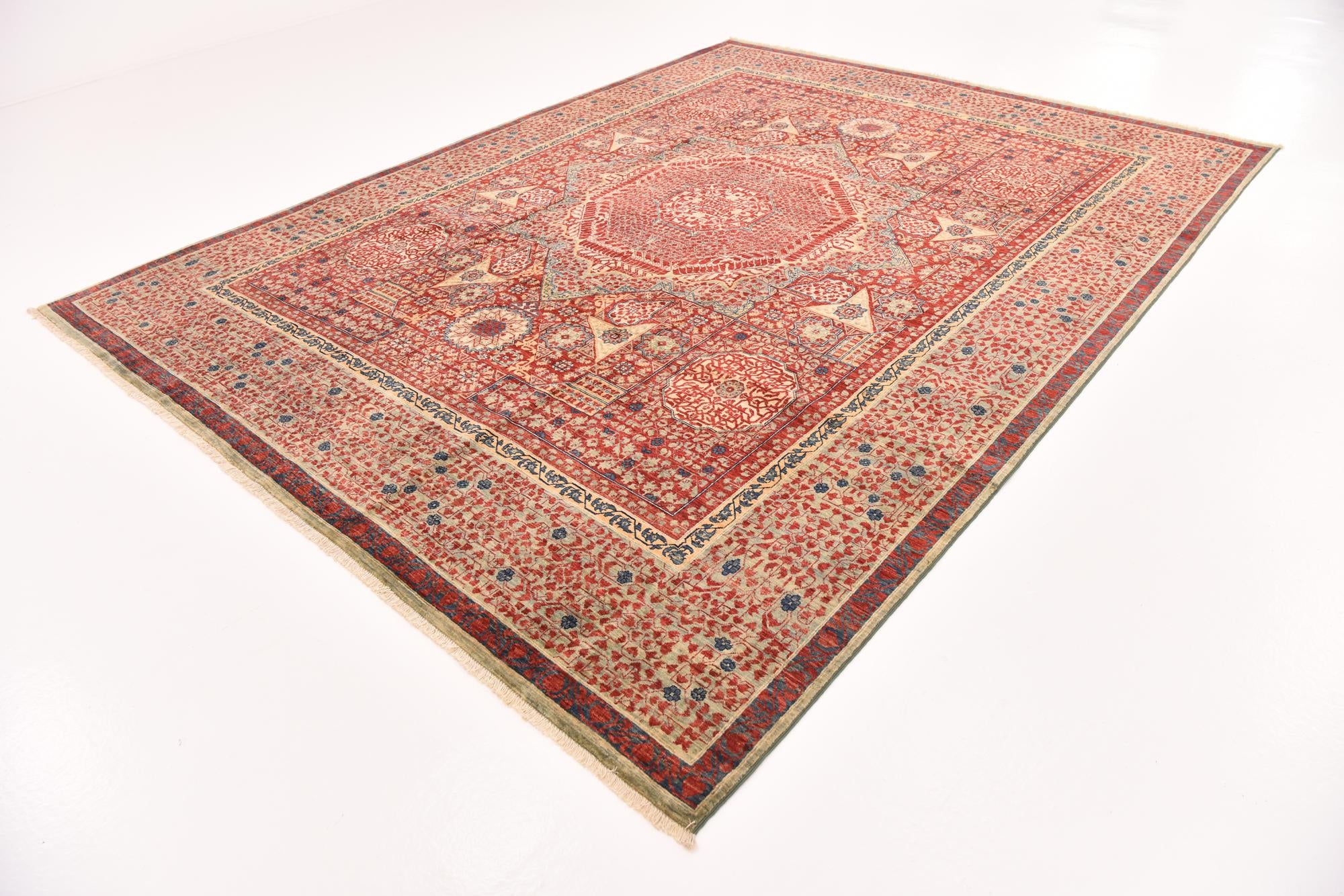 8' 2 x 10' 9 Hand Knotted Mamluk Ziegler Rug