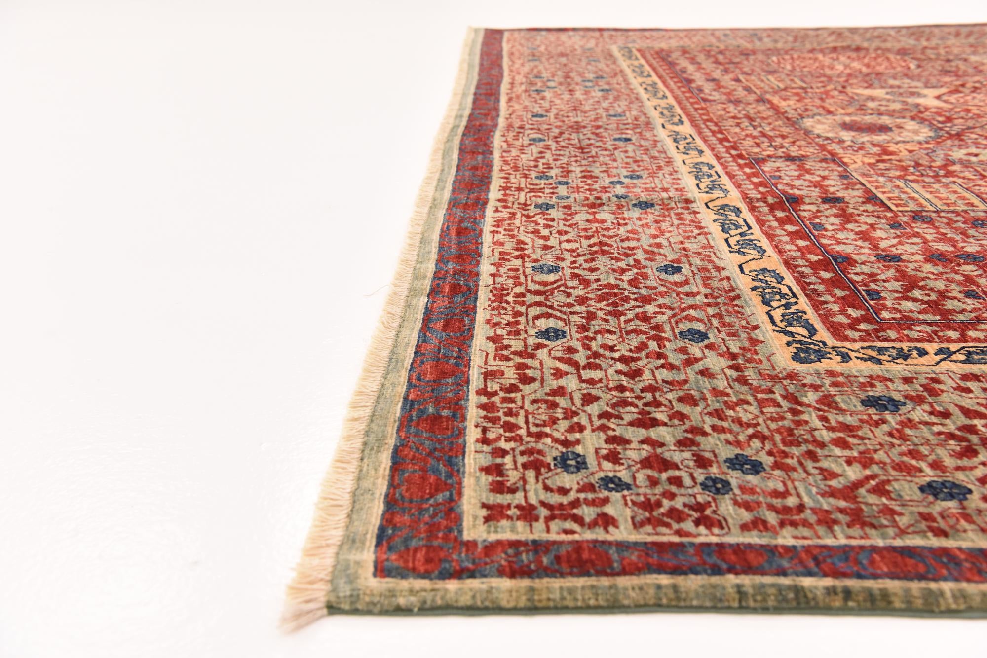 8' 2 x 10' 9 Hand Knotted Mamluk Ziegler Rug