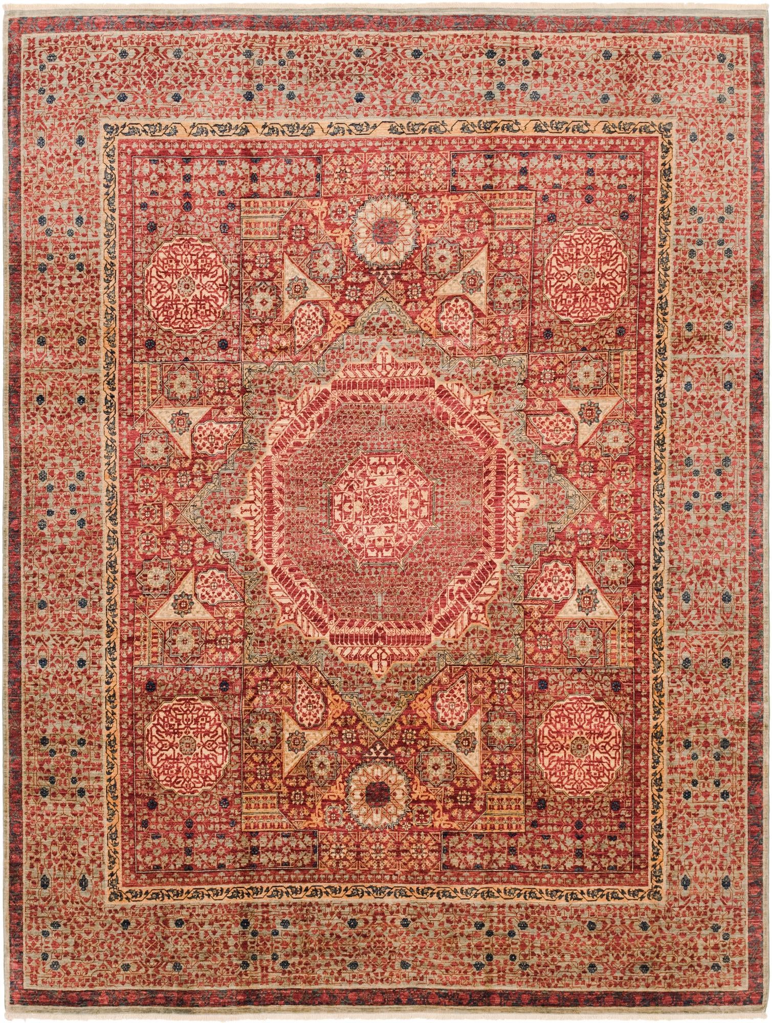 8' 2 x 10' 9 Hand Knotted Mamluk Ziegler Rug