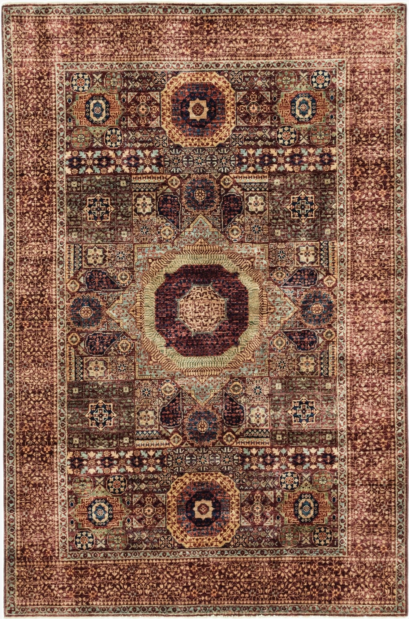 5' 11 x 8' 11  Hand Knotted Mamluk Ziegler Rug