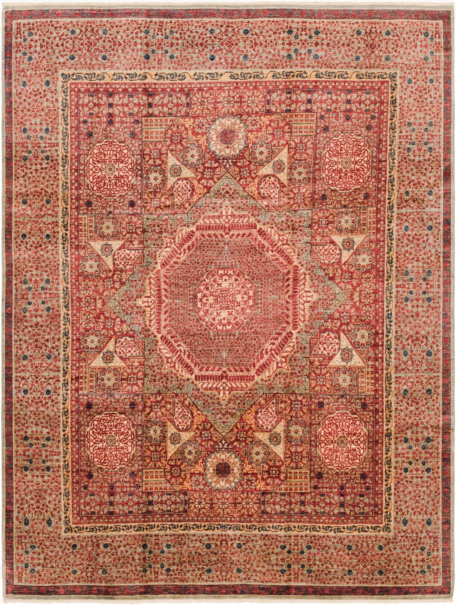8' 2 x 10' 9  Hand Knotted Mamluk Ziegler Rug