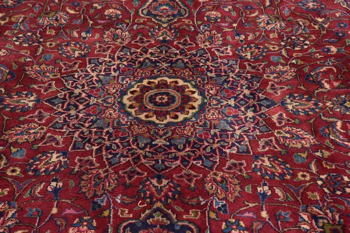 9' 6 x 12' 9 Hand Knotted Mashad Persian Wool Rug