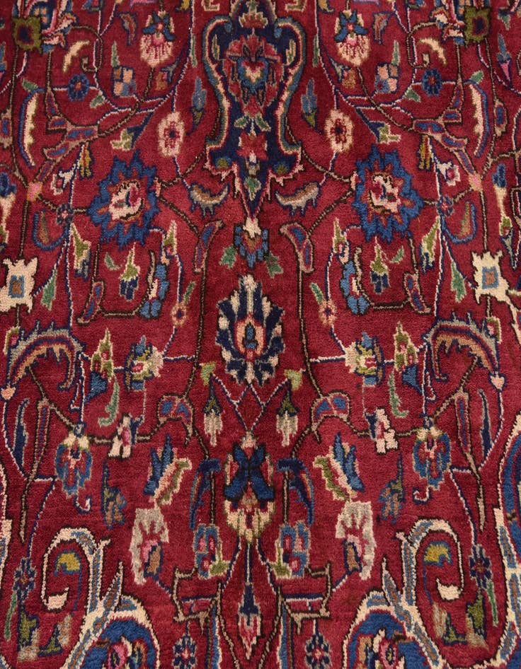 Detail image of 9' 6 x 12' 9 Hand Knotted Mashad Persian Wool Rug
