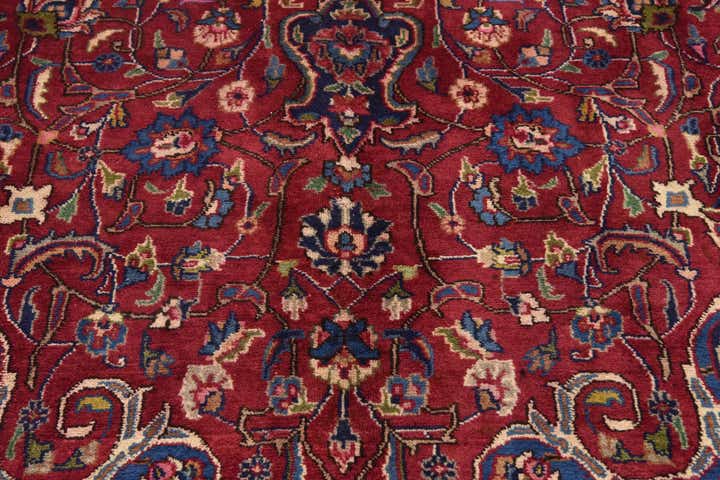 9' 6 x 12' 9 Hand Knotted Mashad Persian Wool Rug