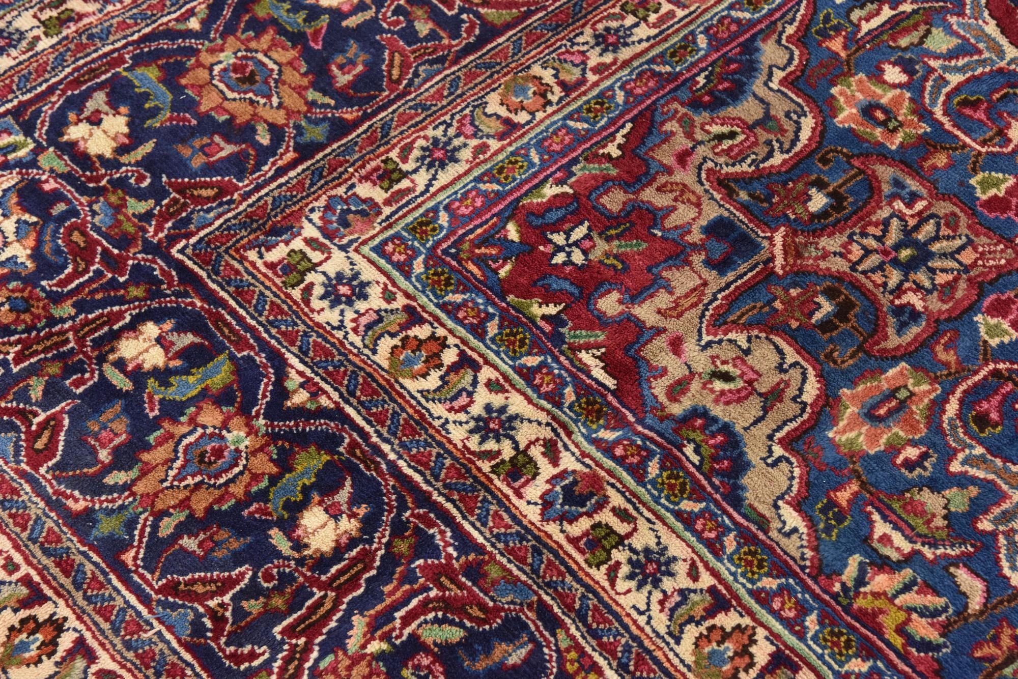 9' 6 x 12' 9 Hand Knotted Mashad Persian Wool Rug