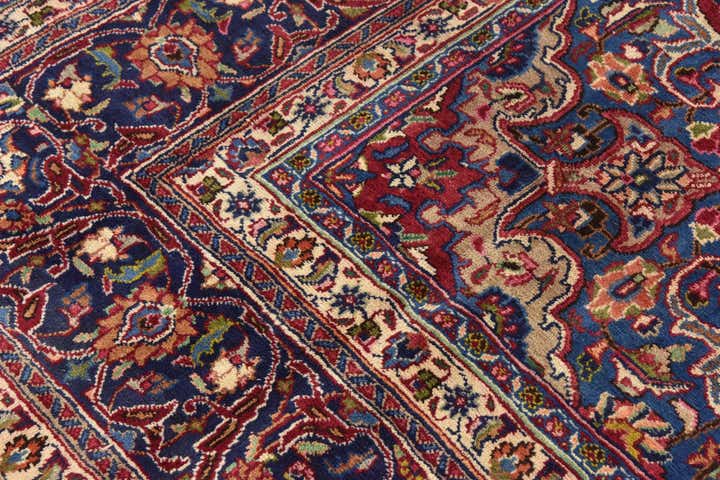9' 6 x 12' 9 Hand Knotted Mashad Persian Wool Rug