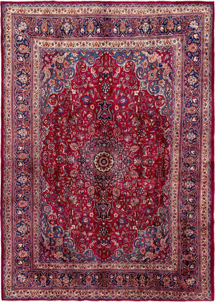 9' 6 x 12' 9 Hand Knotted Mashad Persian Wool Rug