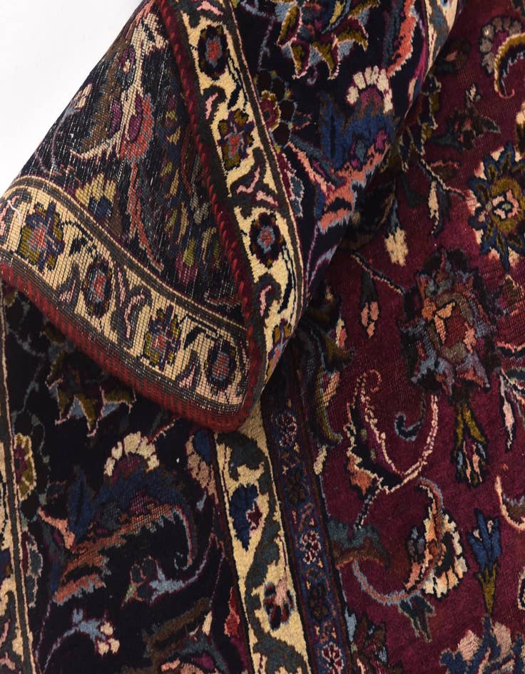 Detail image of 9' 8 x 12' 7 Hand Knotted Mashad Persian Wool Rug