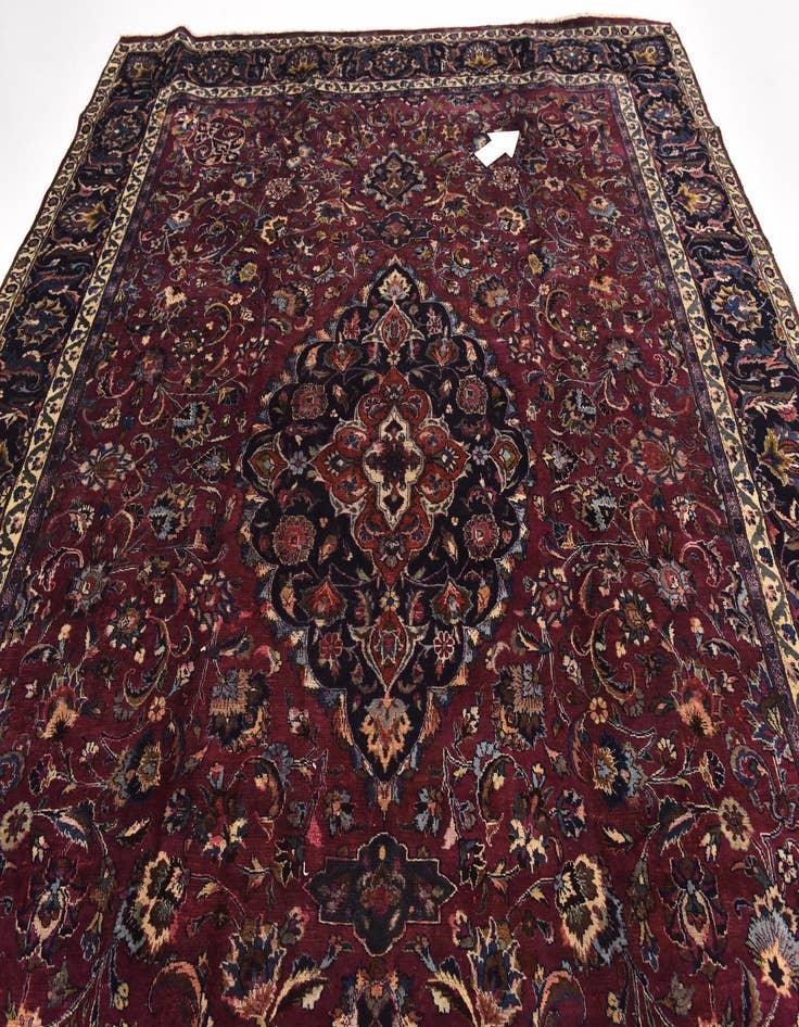 Detail image of 9' 8 x 12' 7 Hand Knotted Mashad Persian Wool Rug