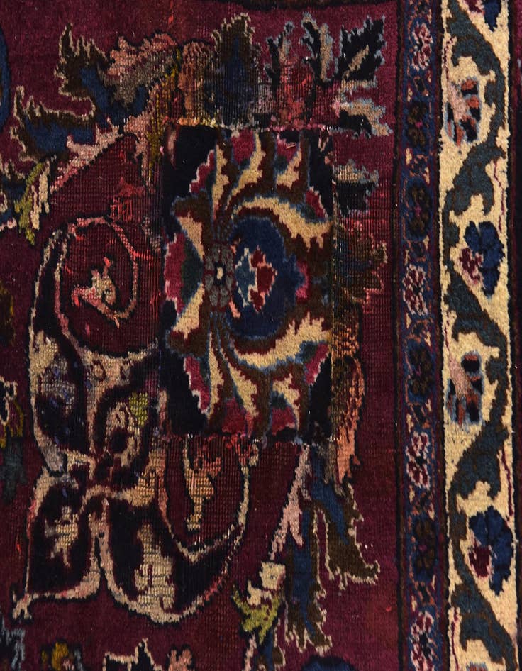 Detail image of 9' 8 x 12' 7 Hand Knotted Mashad Persian Wool Rug