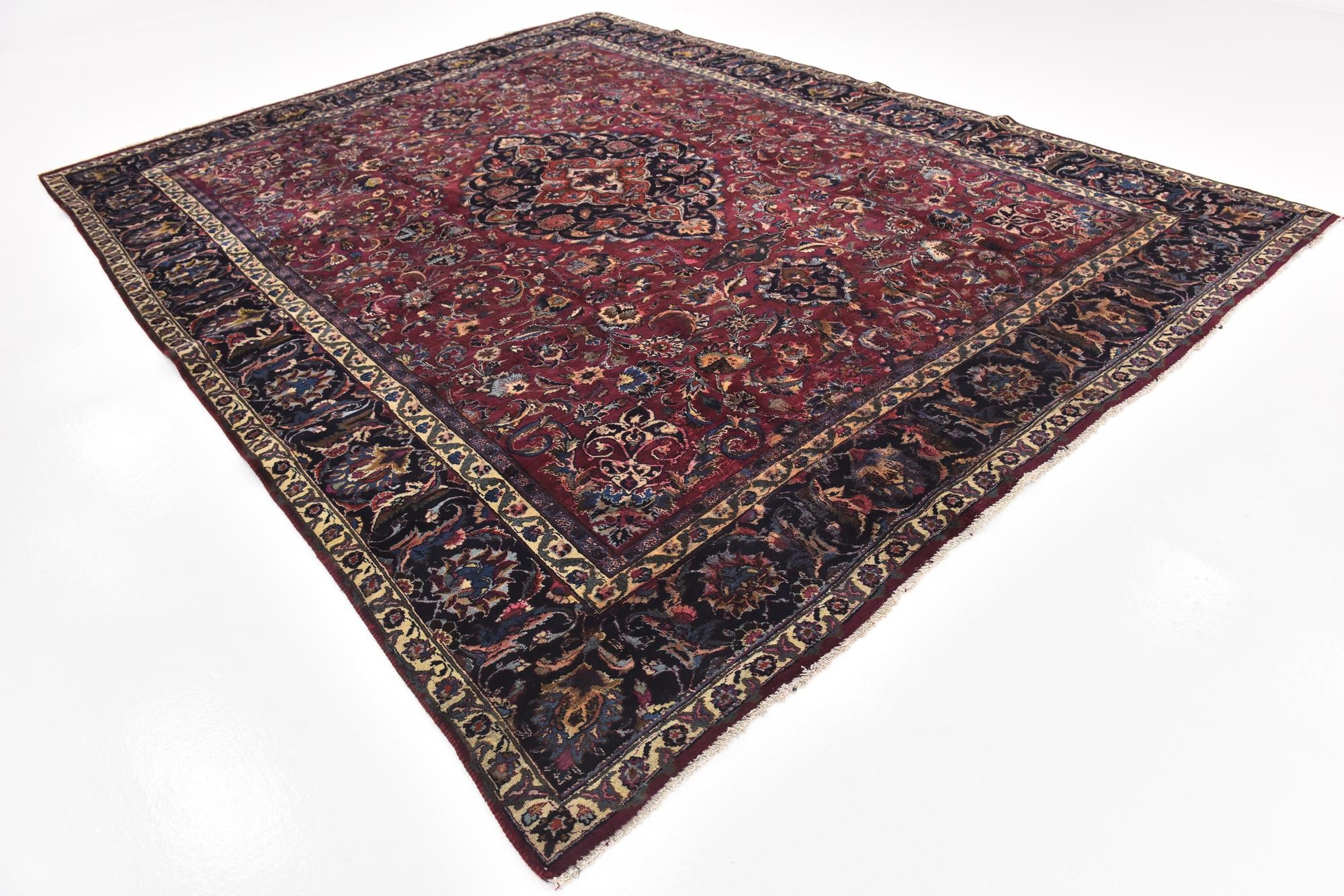 295cm x 385cm Hand Knotted Mashad Persian Wool Rug