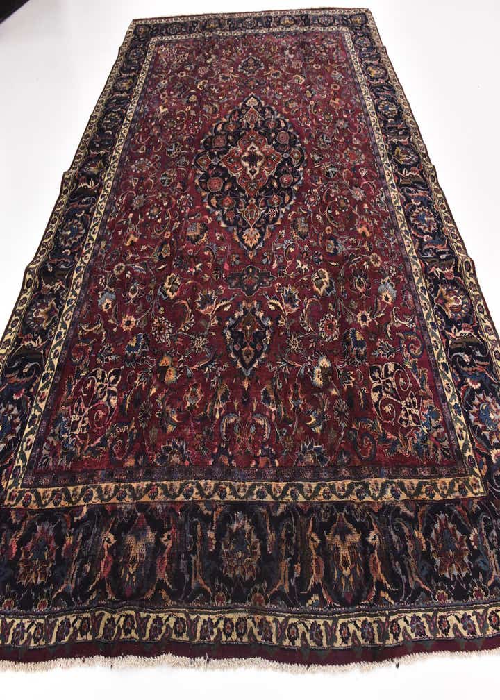 9' 8 x 12' 7 Hand Knotted Mashad Persian Wool Rug