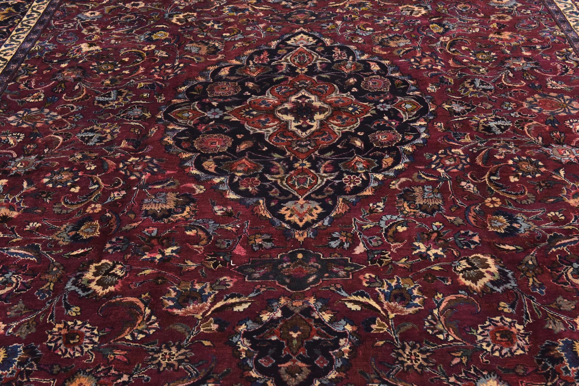 295cm x 385cm Hand Knotted Mashad Persian Wool Rug