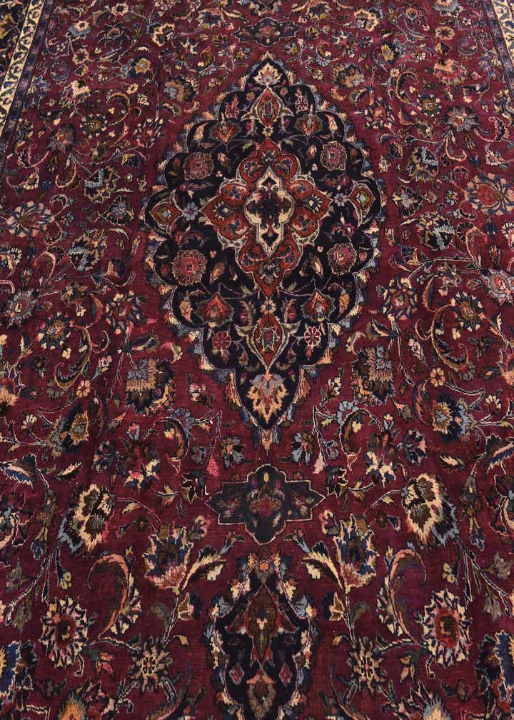 9' 8 x 12' 7 Hand Knotted Mashad Persian Wool Rug