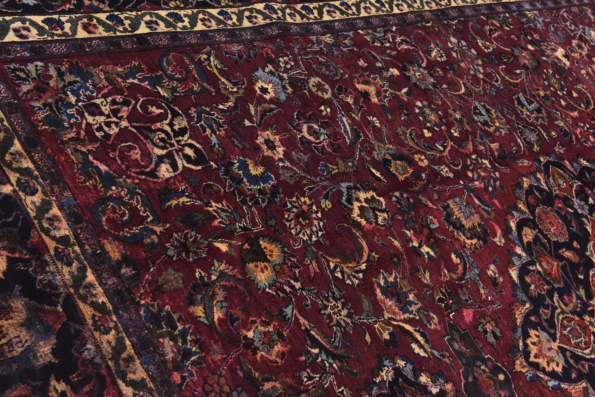 295cm x 385cm Hand Knotted Mashad Persian Wool Rug