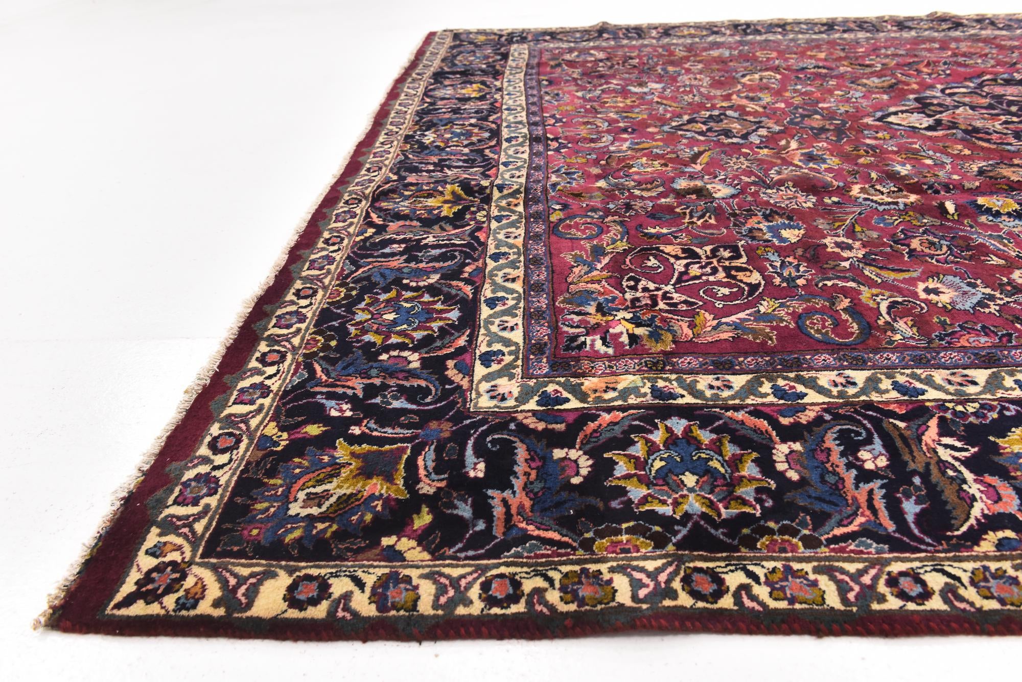 295cm x 385cm Hand Knotted Mashad Persian Wool Rug