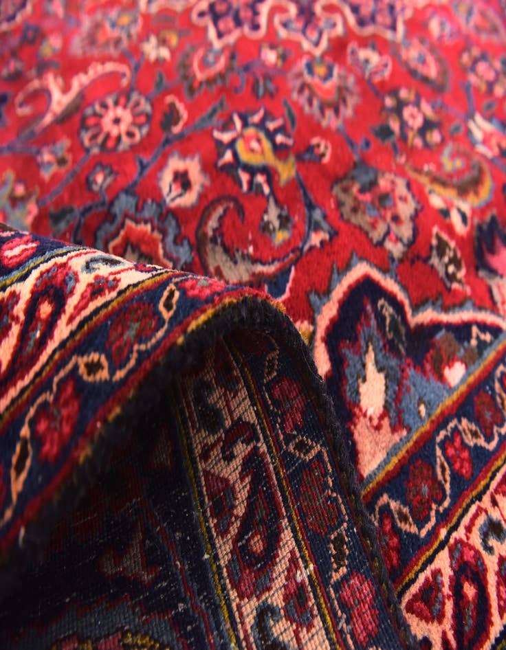 Detail image of 7' 10 x 11' Hand Knotted Mashad Persian Wool Rug