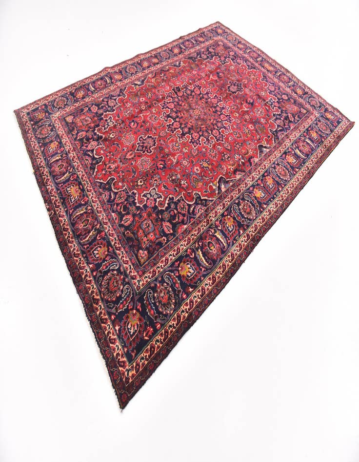 Detail image of 7' 10 x 11' Hand Knotted Mashad Persian Wool Rug