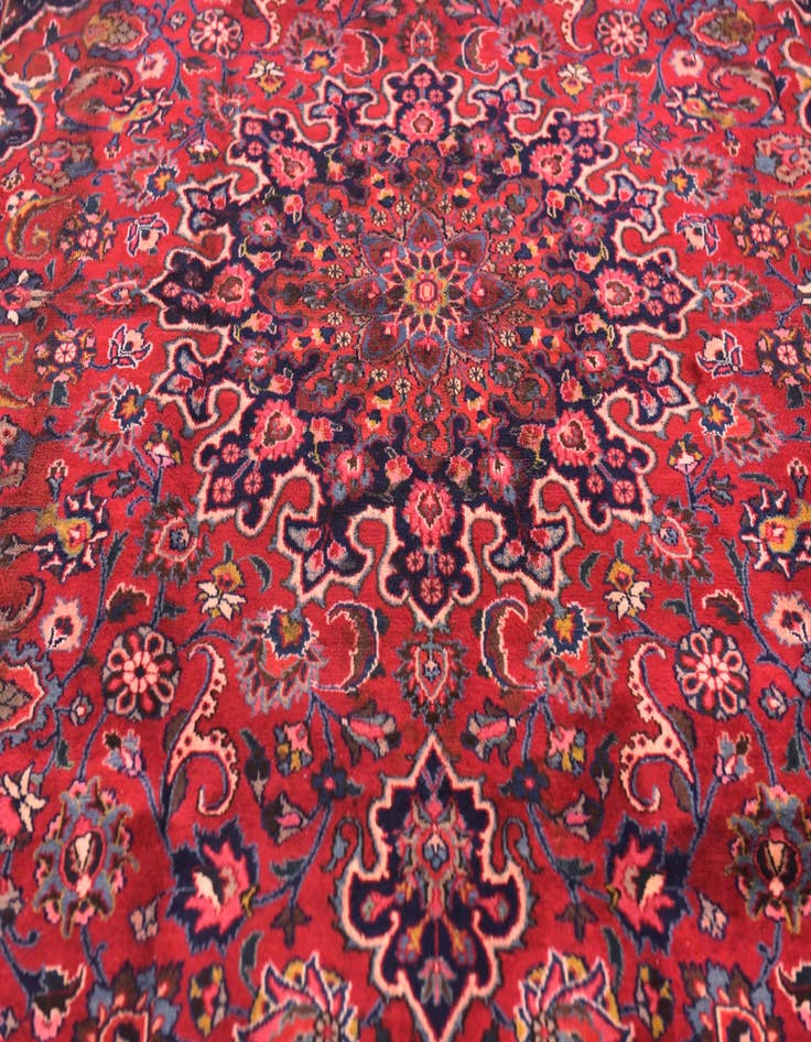 Detail image of 7' 10 x 11' Hand Knotted Mashad Persian Wool Rug