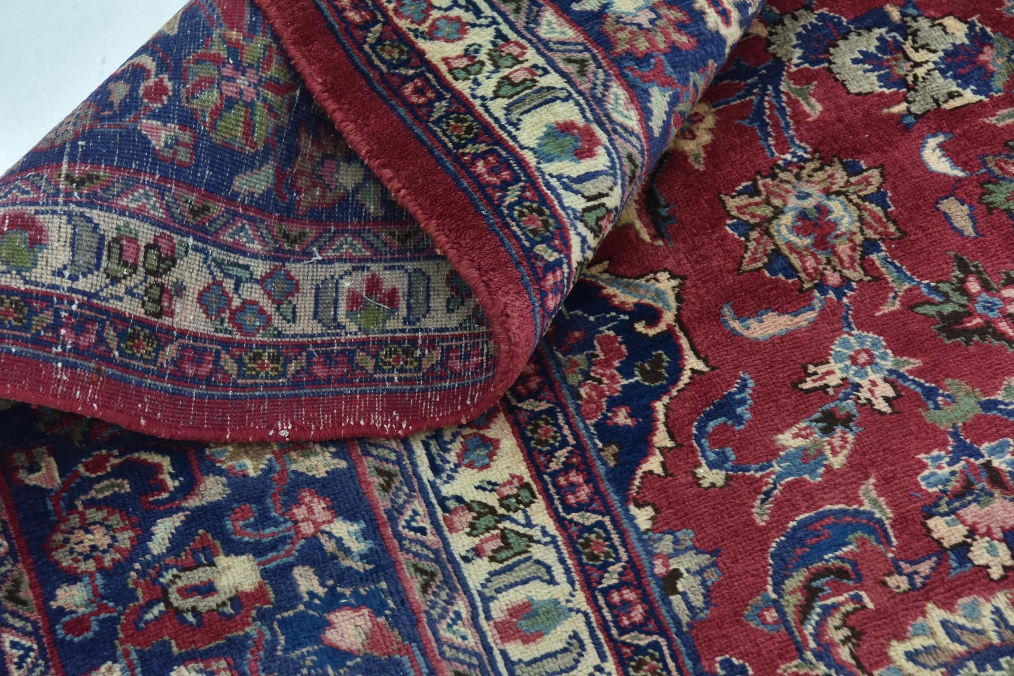 9' 9 x 12' 6 Hand Knotted Mashad Persian Wool Rug