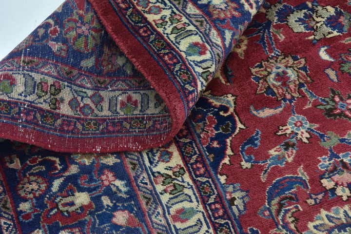9' 9 x 12' 6 Hand Knotted Mashad Persian Wool Rug