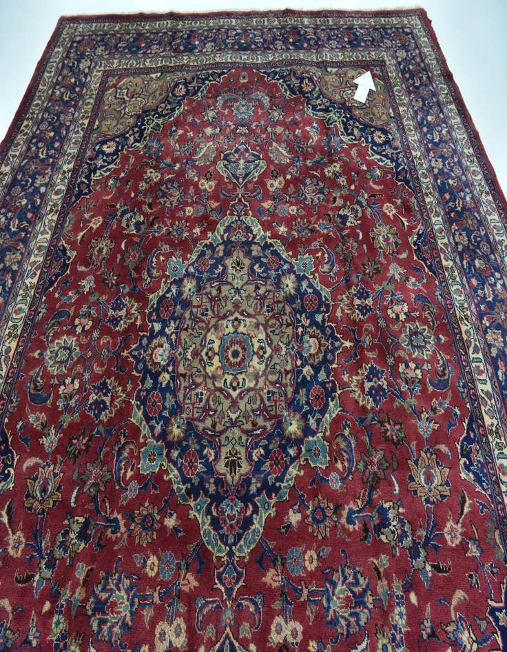 Detail image of 9' 9 x 12' 6  Hand Knotted Mashad Persian Wool Rug