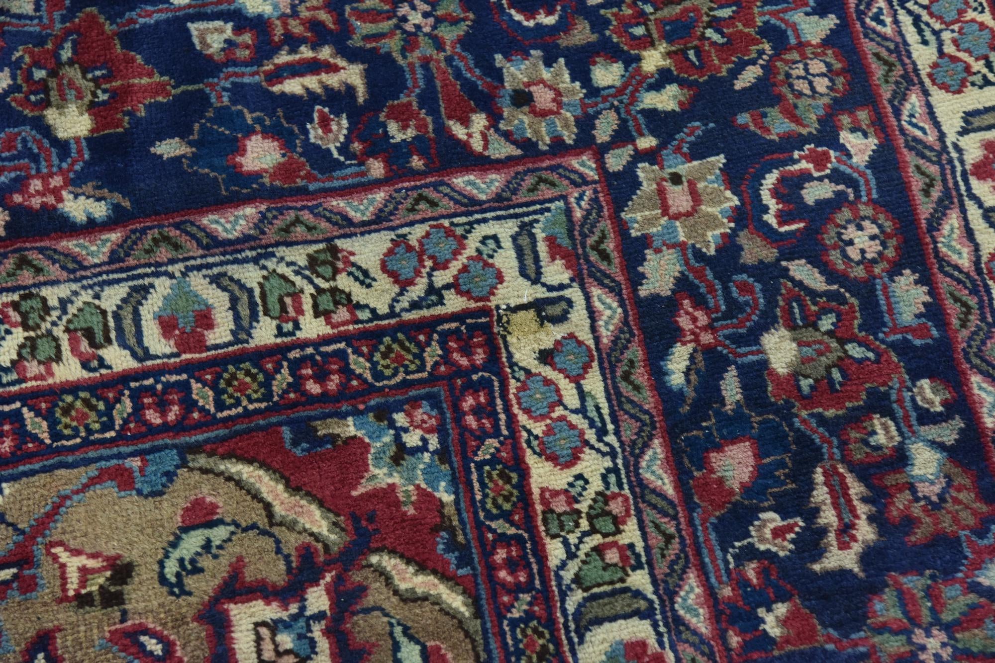 9' 9 x 12' 6 Hand Knotted Mashad Persian Wool Rug
