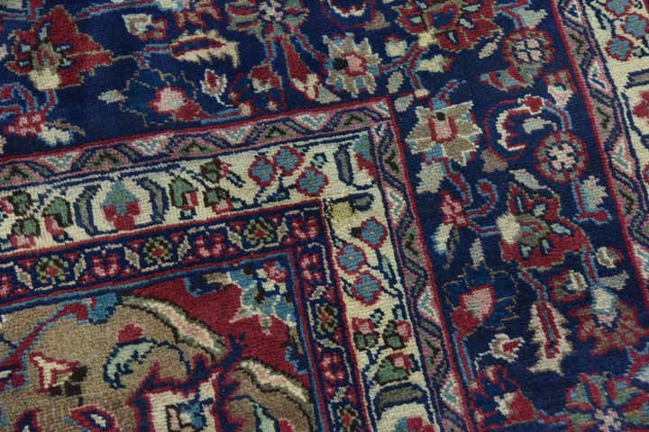 9' 9 x 12' 6 Hand Knotted Mashad Persian Wool Rug
