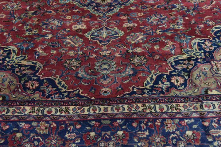 9' 9 x 12' 6 Hand Knotted Mashad Persian Wool Rug