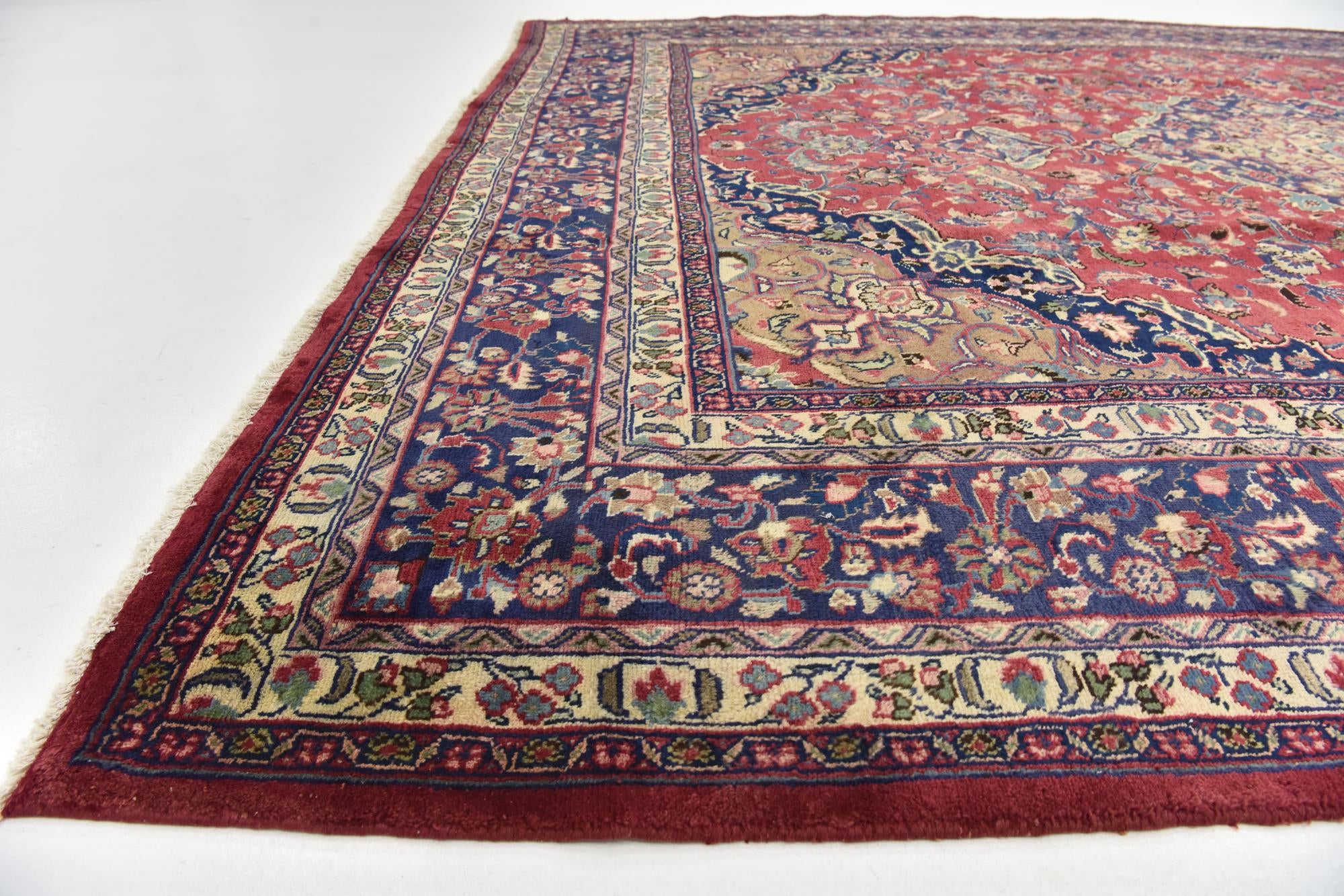 9' 9 x 12' 6 Hand Knotted Mashad Persian Wool Rug