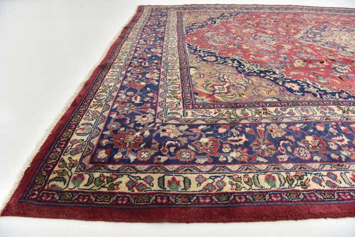 9' 9 x 12' 6 Hand Knotted Mashad Persian Wool Rug
